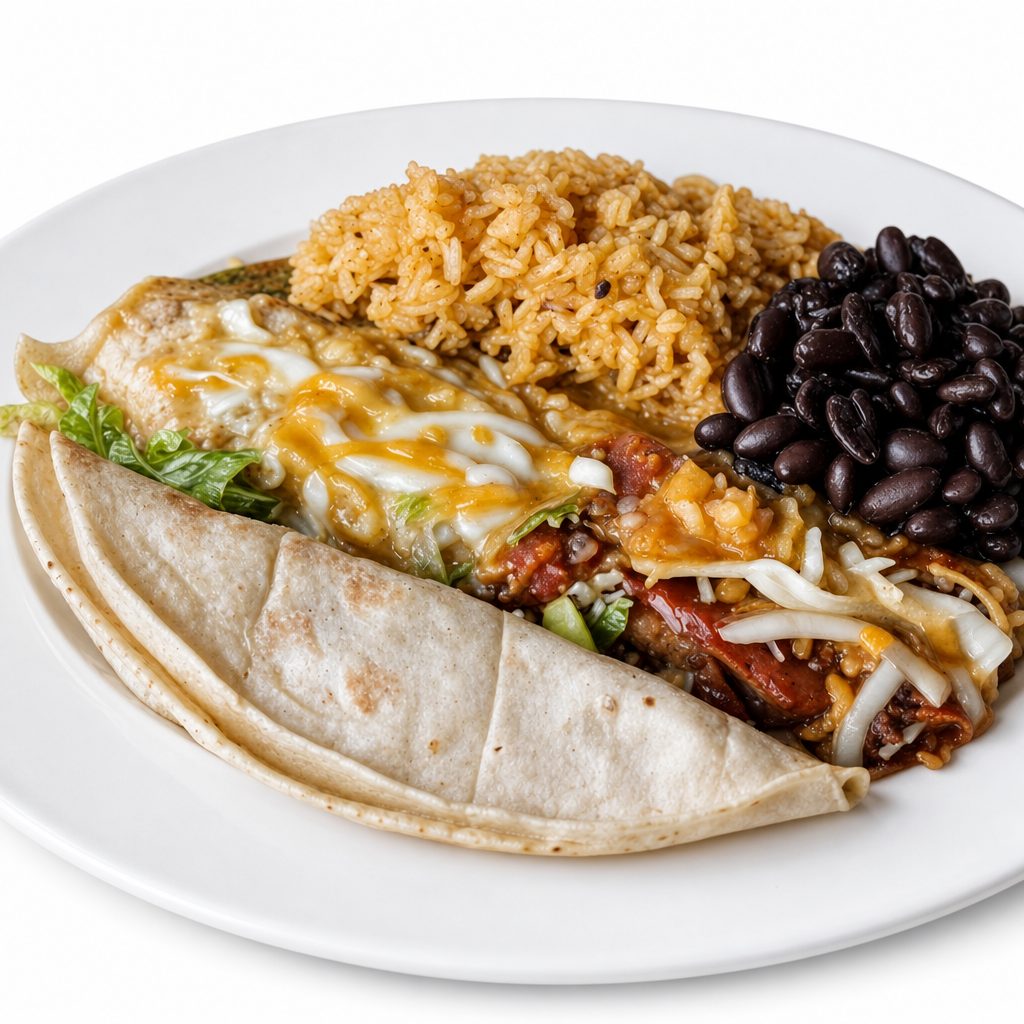 2. Taco & Cheese Enchilada.