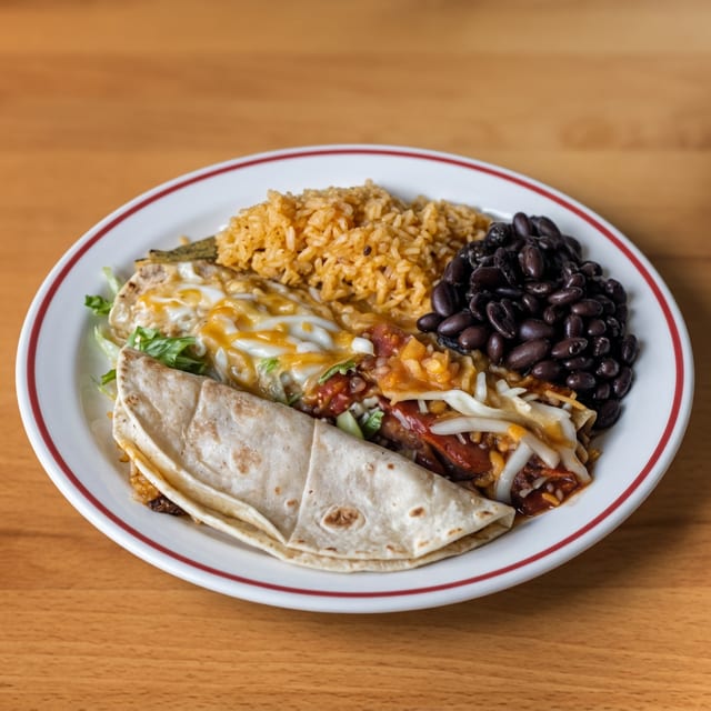 2. Taco & Cheese Enchilada.